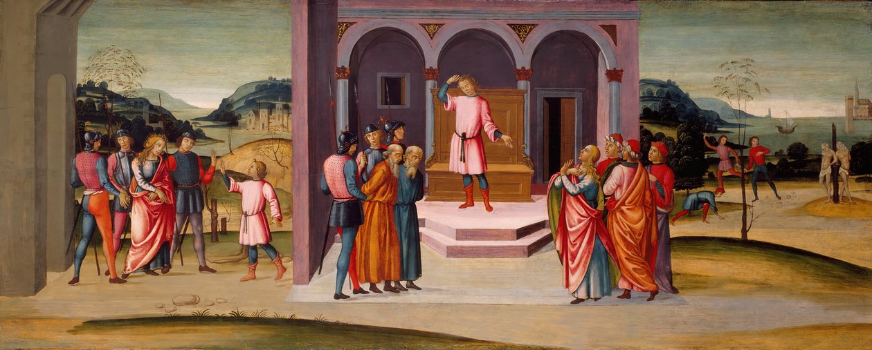 Daniel Saving Susanna, Daniels dom och avrättningen av de äldste, ca. 1500. av Master of Apollo and Daphne