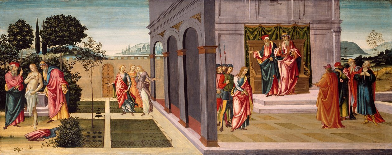 Susanna och de äldre i trädgården, och rättegången mot Susanna inför de äldre av Master of Apollo and Daphne