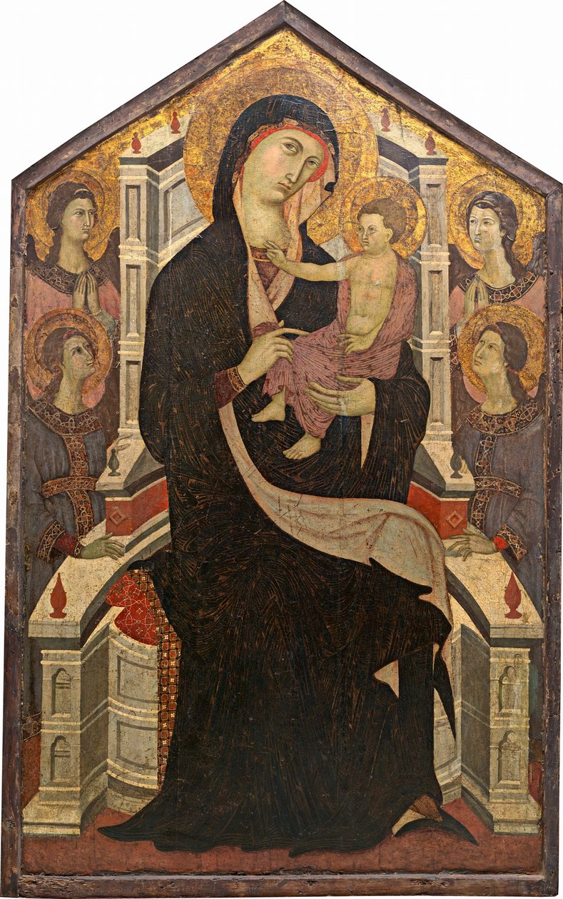 Maestà (Madonna och barn med fyra änglar) av Master of Citta di Castello