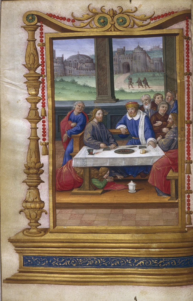 Fest i fariséen Simons hus, 1500-1550 av Master of Claude de France