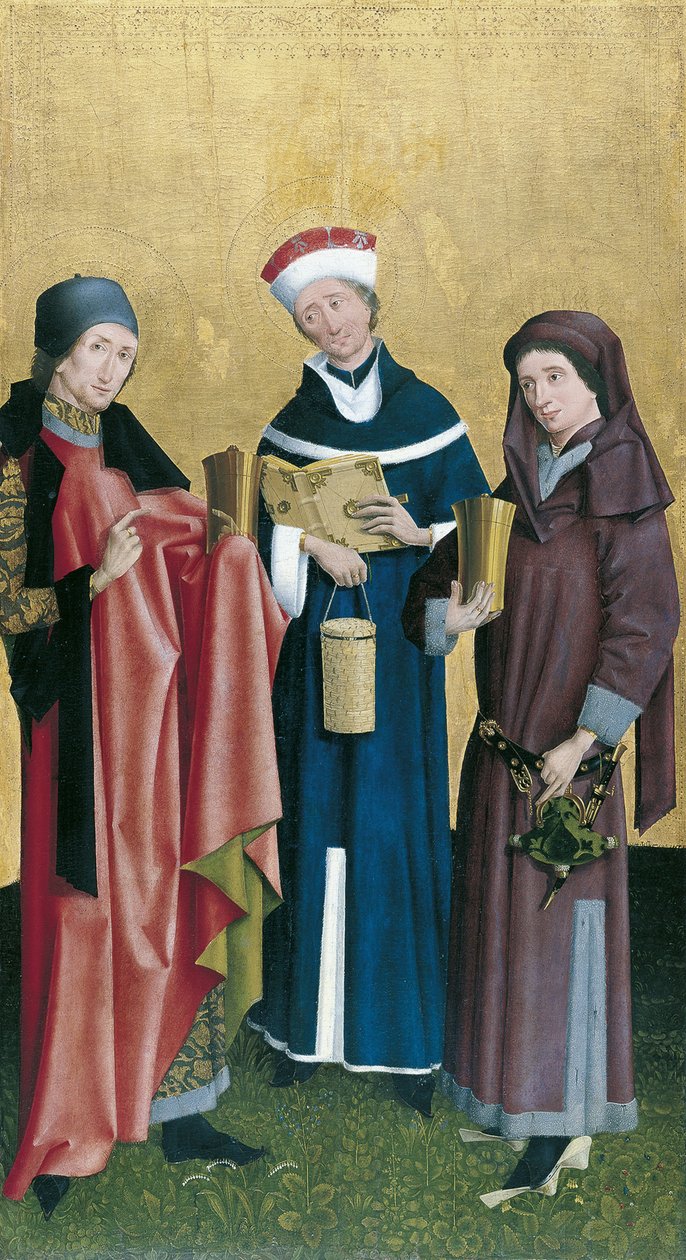 Saints Cosmas, Damian och Pantaleon av Master of Cologne