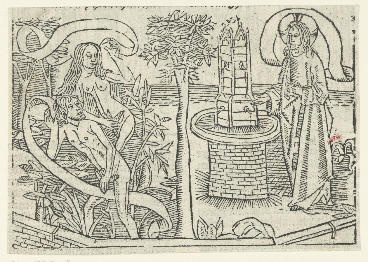 Utvisning från paradiset av Master of Delft (attributed to)