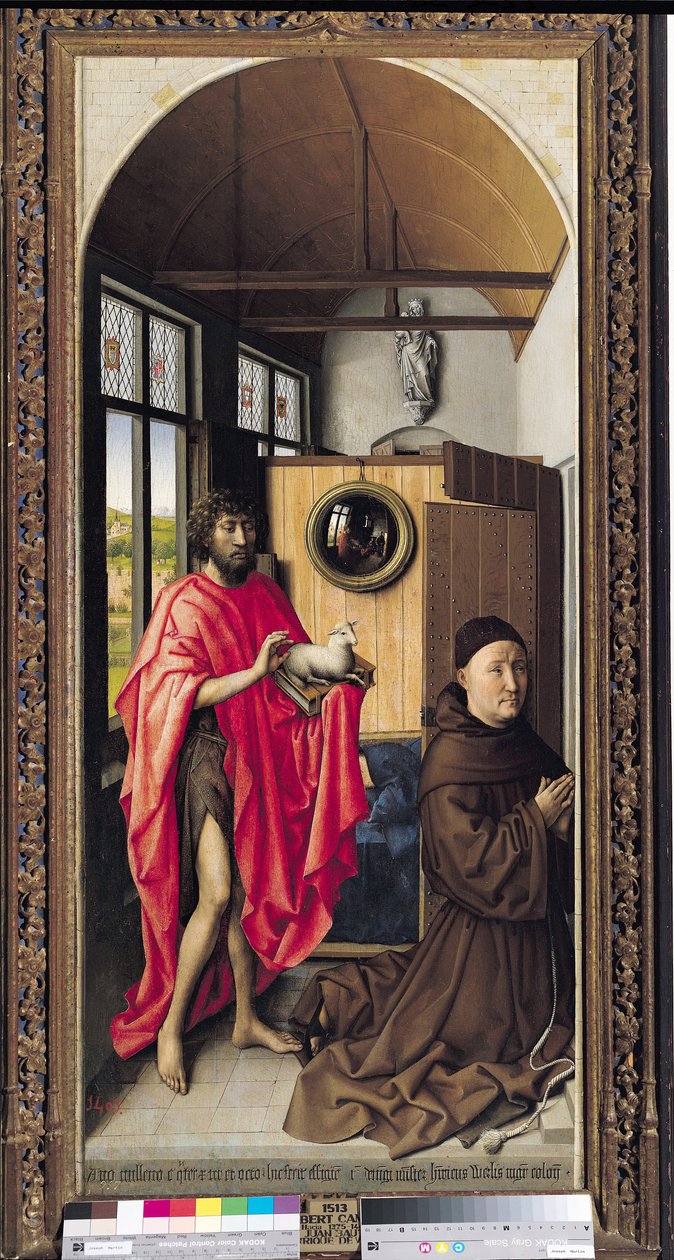 Johannes Döparen och givaren, Heinrich Von Werl från Werls altartavla, 1438 (se även 161980) av Master of Flémalle