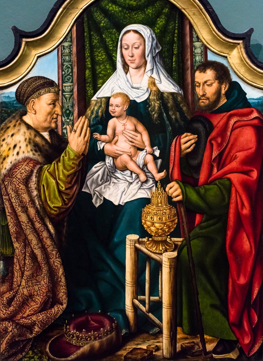 Magikernas tillbedjan, ca 1510 (Tempera och olja på trä (ek)) av Master of Frankfurt