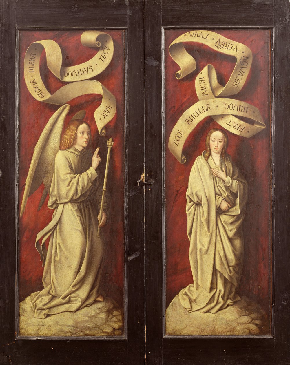 The Annunciation, c.1500 (olja på panel) av Master of Frankfurt