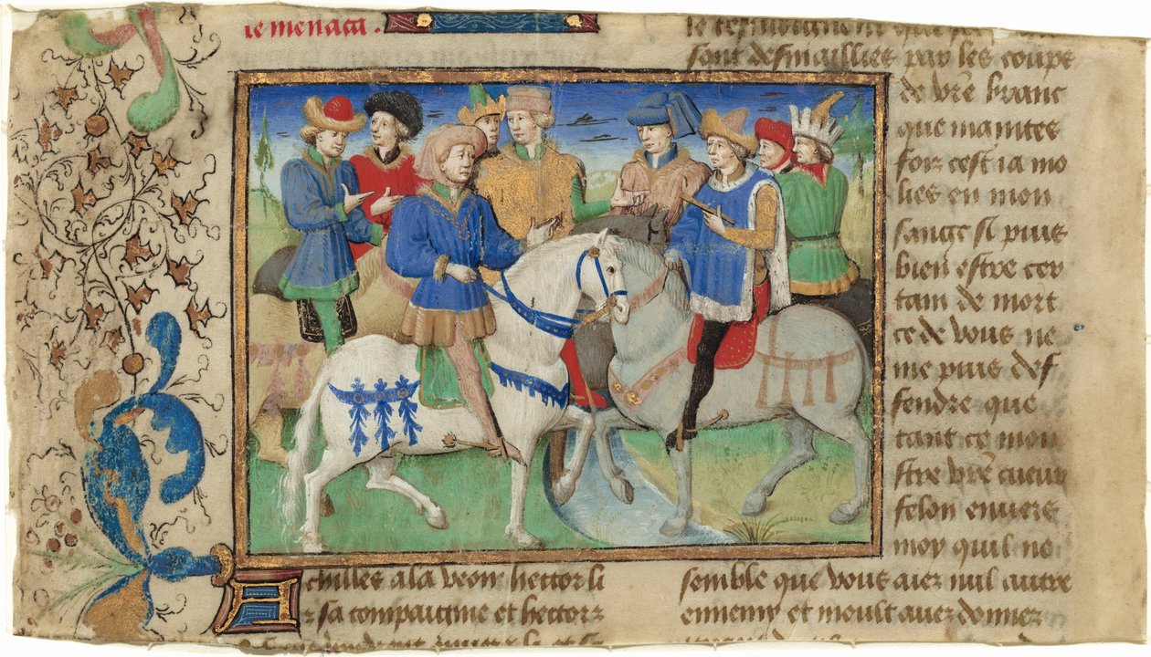 Möte mellan Achilles och Hector av Master of Girart de Roussillon