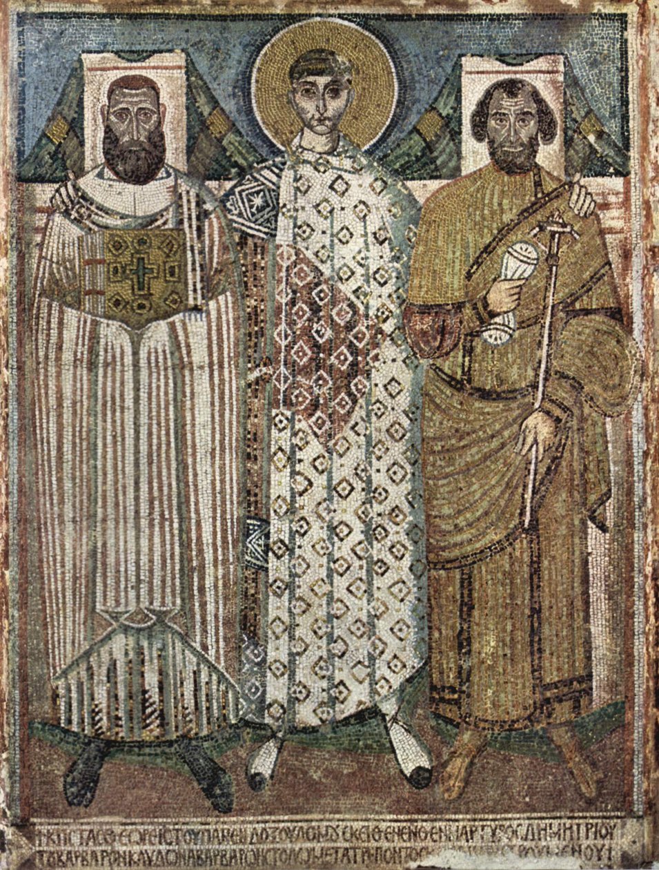 Sankt Demetrius av Thessaloniki med givarna, 600-700-talet av Master of Hagios Demetrios