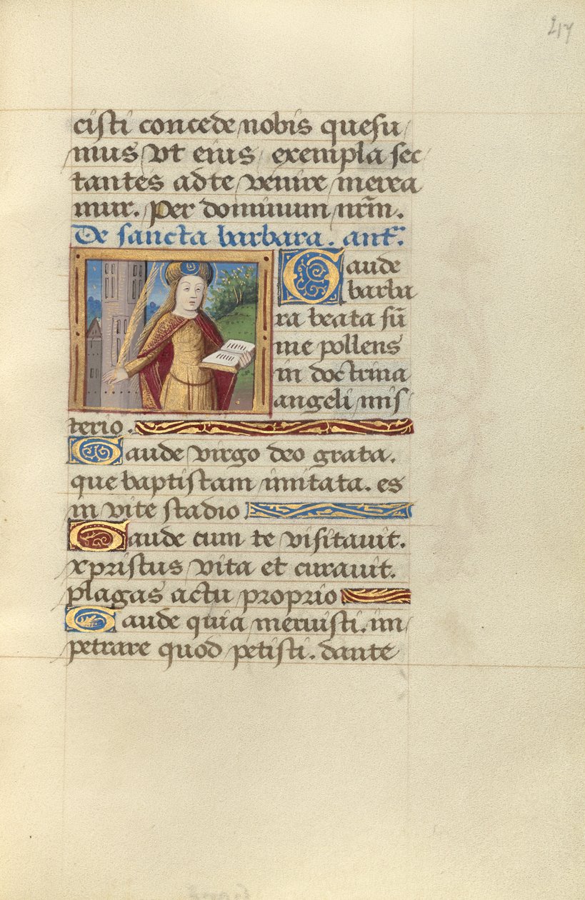 Heliga Barbara av Master of Jacques de Besançon