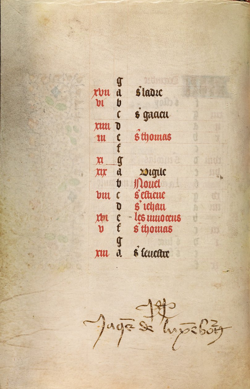 Kalendersida för december fortsättning av Master of Jacques of Luxembourg
