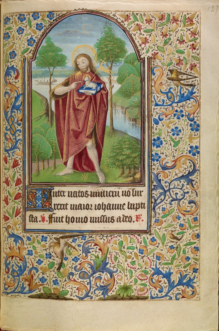 Johannes Döparen pekar på Guds lamm av Master of Jacques of Luxembourg