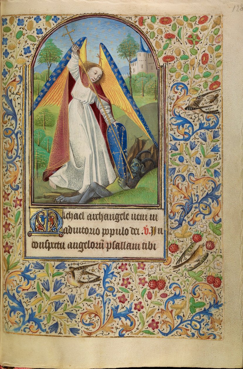 Sankt Mikael kämpar mot djävulen av Master of Jacques of Luxembourg