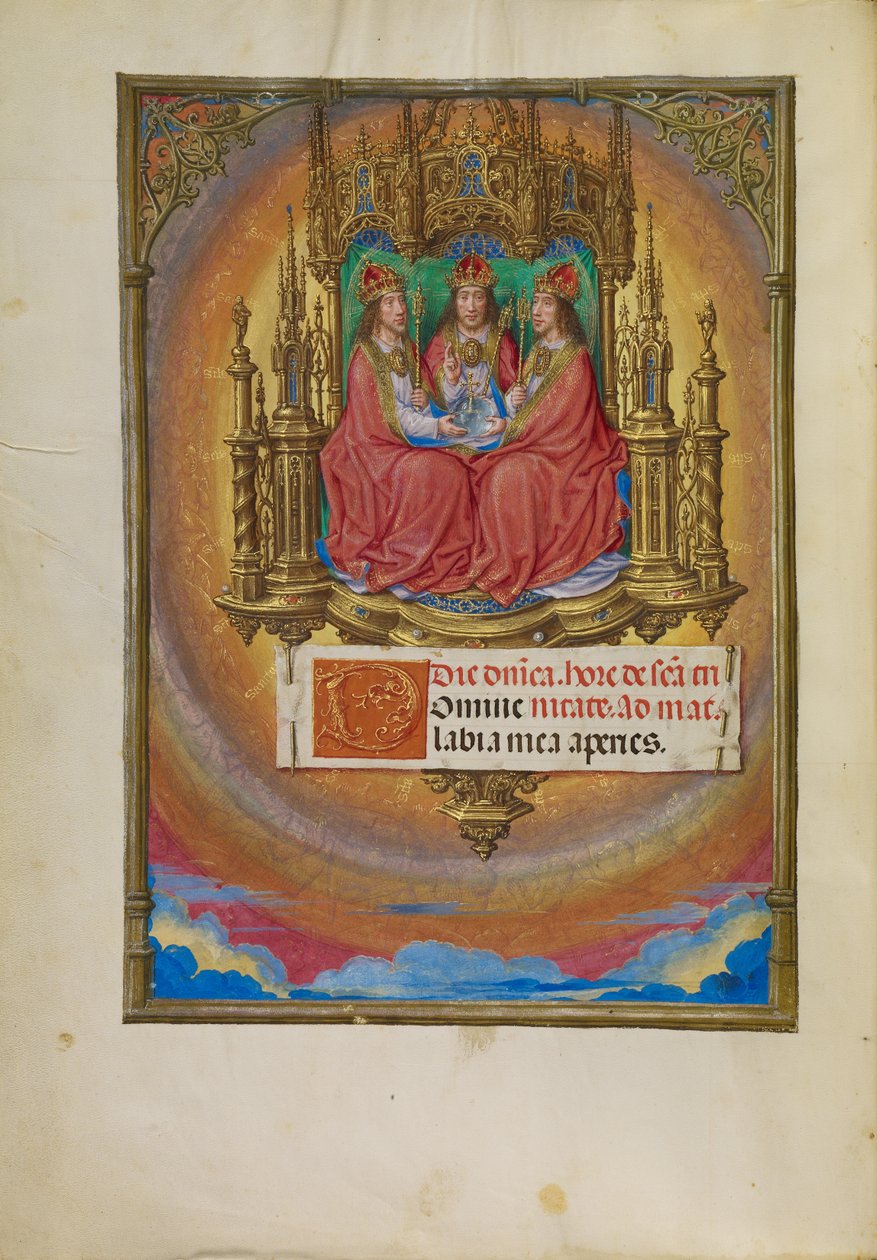 Den heliga treenigheten på tronen av Master of James IV of Scotland