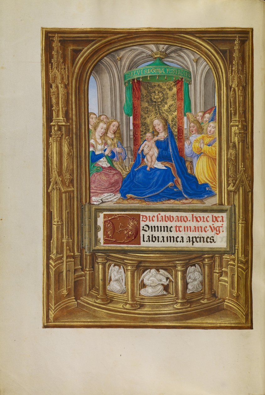 Jungfru Maria med barnet på tronen av Master of James IV of Scotland