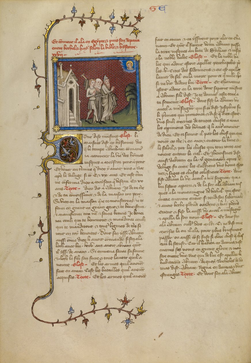 Abraham, Sara och Lot av Master of Jean de Mandeville