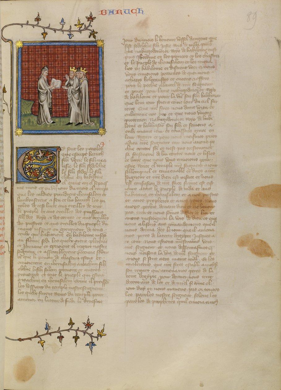 Baruch läser för Jekoniah och andra adelsmän av Master of Jean de Mandeville