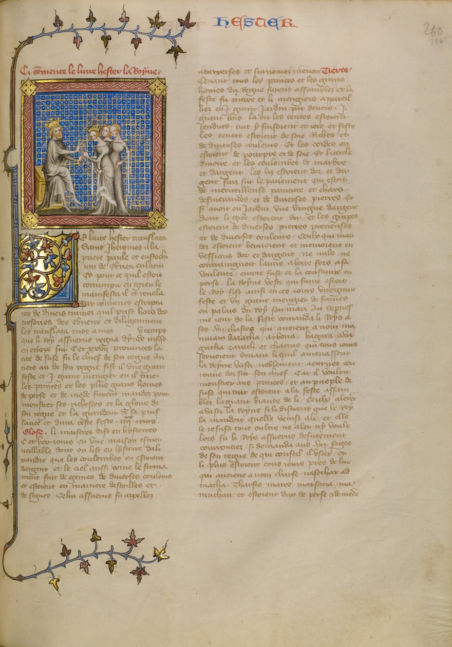 Ester inför kung Ahasverus av Master of Jean de Mandeville