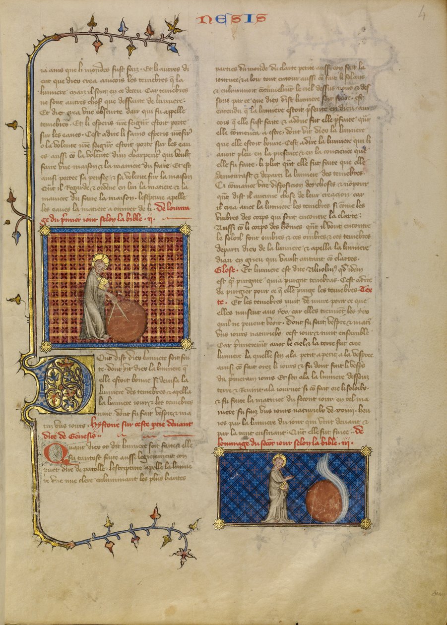Världens skapelse; Himlens skapelse av Master of Jean de Mandeville
