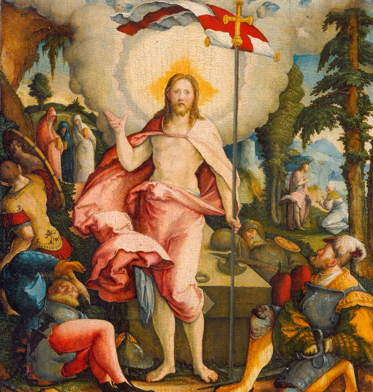 Tyska: Die Auferstehung Christi und Noli me tangere Kristi uppståndelse och Noli me tangere av Master of Messkirch