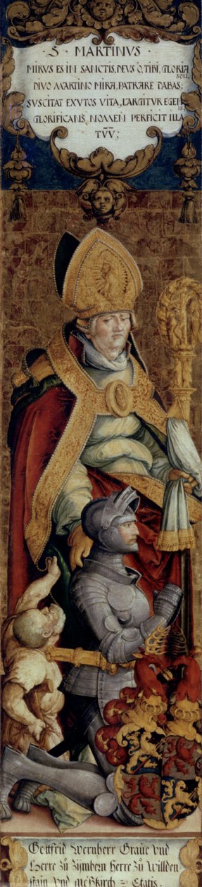 Sankt Martin med tiggare och grundaren Gottfried Werner von Zimmern av Master of Messkirch