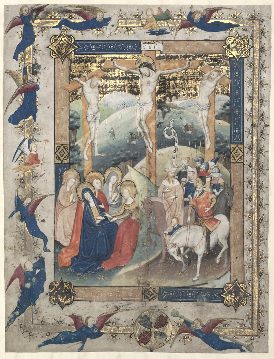 Leaf from a Missal: The Crucifixion Frontispice for the Canon of the Mess, ca. 1440-1450. av Master of Otto van Moerdrecht