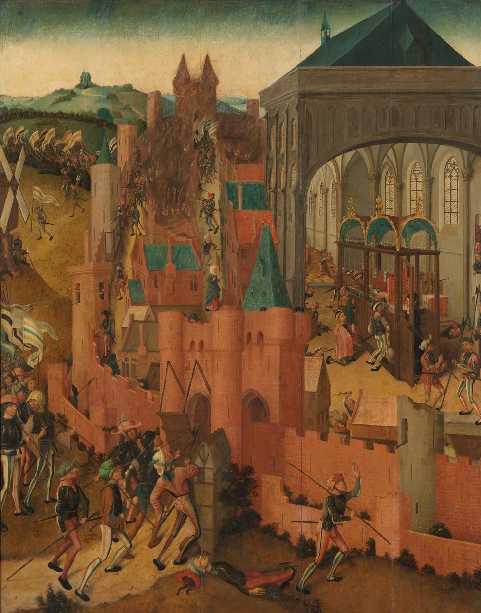 Belägringen av Rhenen Erövringen av Rhenen av Jan II av Cleves 1499 av Master of Rhenen