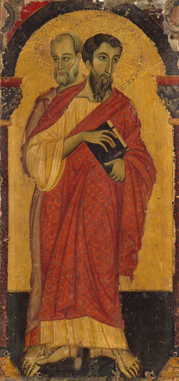 De heliga Bartolomeus och Simon, 1266-75. av Master of Saint Francis of Assisi