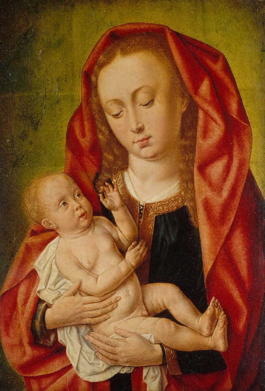 Jungfru och barn med en trollslända, ca. 1500. av Master of Saint Gilles