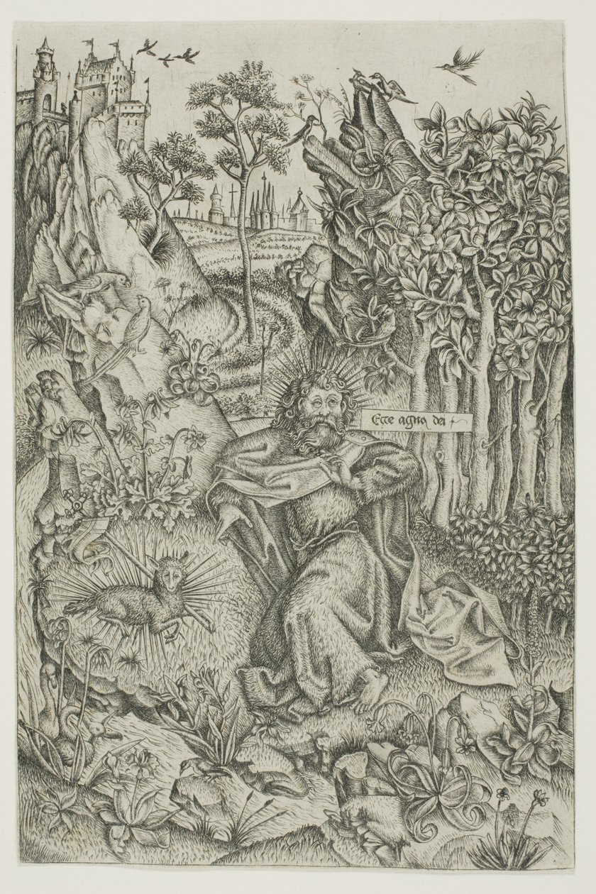 Johannes Döparen i vildmarken av Master of Saint John the Baptist