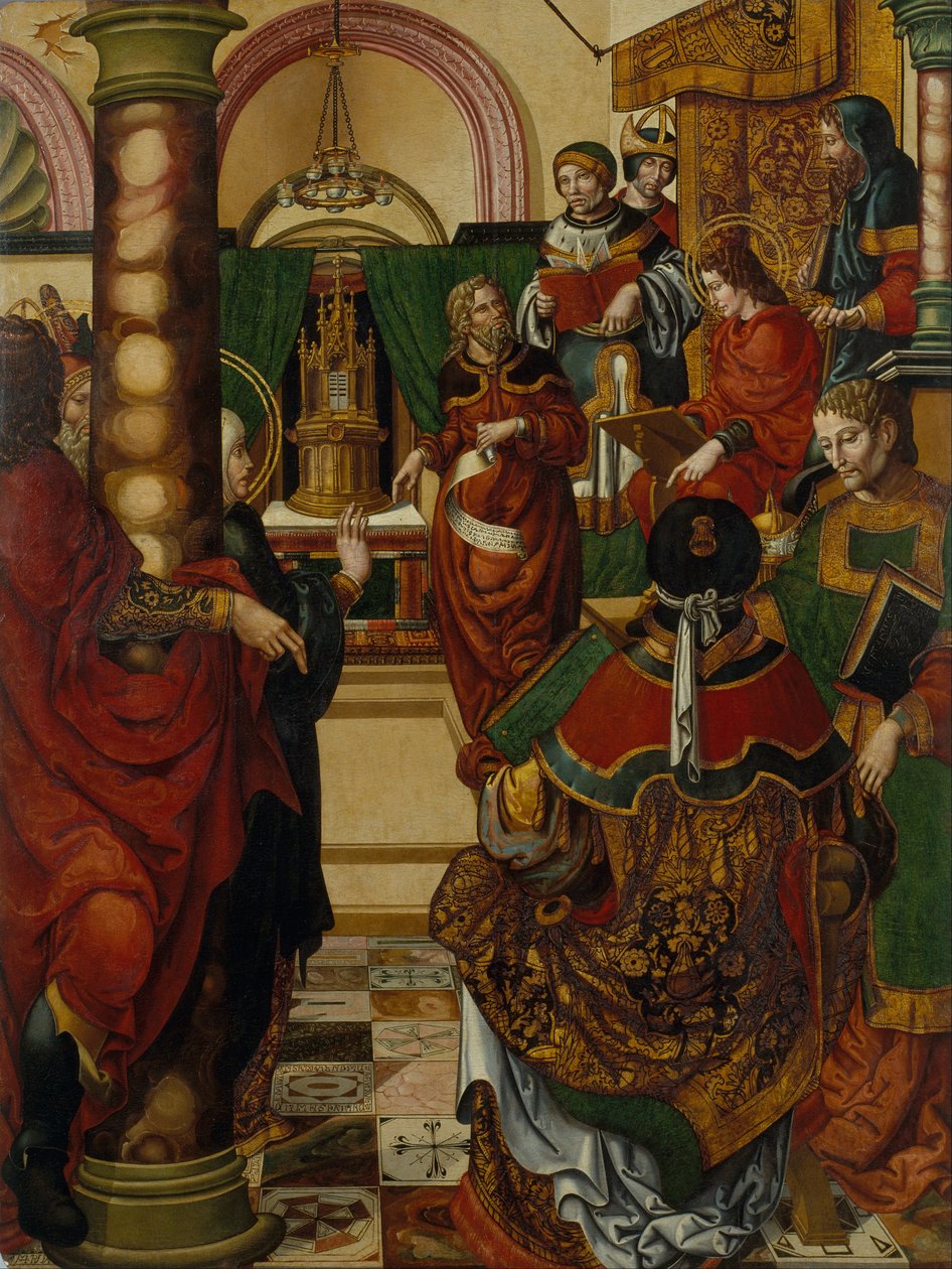 Jesus bland lagens doktorer av Master of Sigena