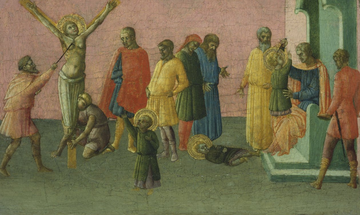 The Martyrdom of the Saints, 1400-50 (tempera och bladguld på panel) av Master of St. Julitta and St. Quiricus Master of St. Julitta and St. Quiricus