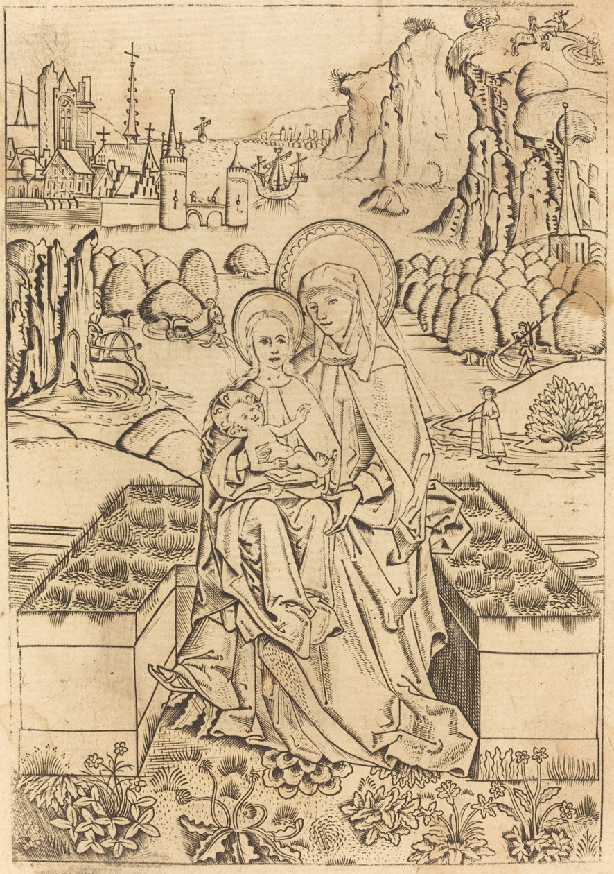 Madonnan och barnet med Saint Anne av Master of St. Sebastian