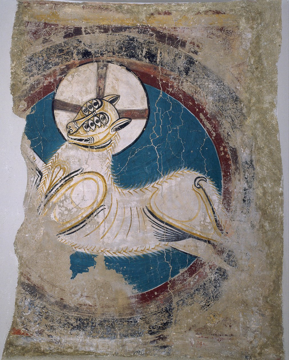 Apokalyptiska lamm (från Sant Climent de Tauell) - Mästare av Tahull (Master of Sant Climent de Tauell) (aktivt 1100-tal) - ca 1123 - Fresco - 146x113 - Museu Nacional d