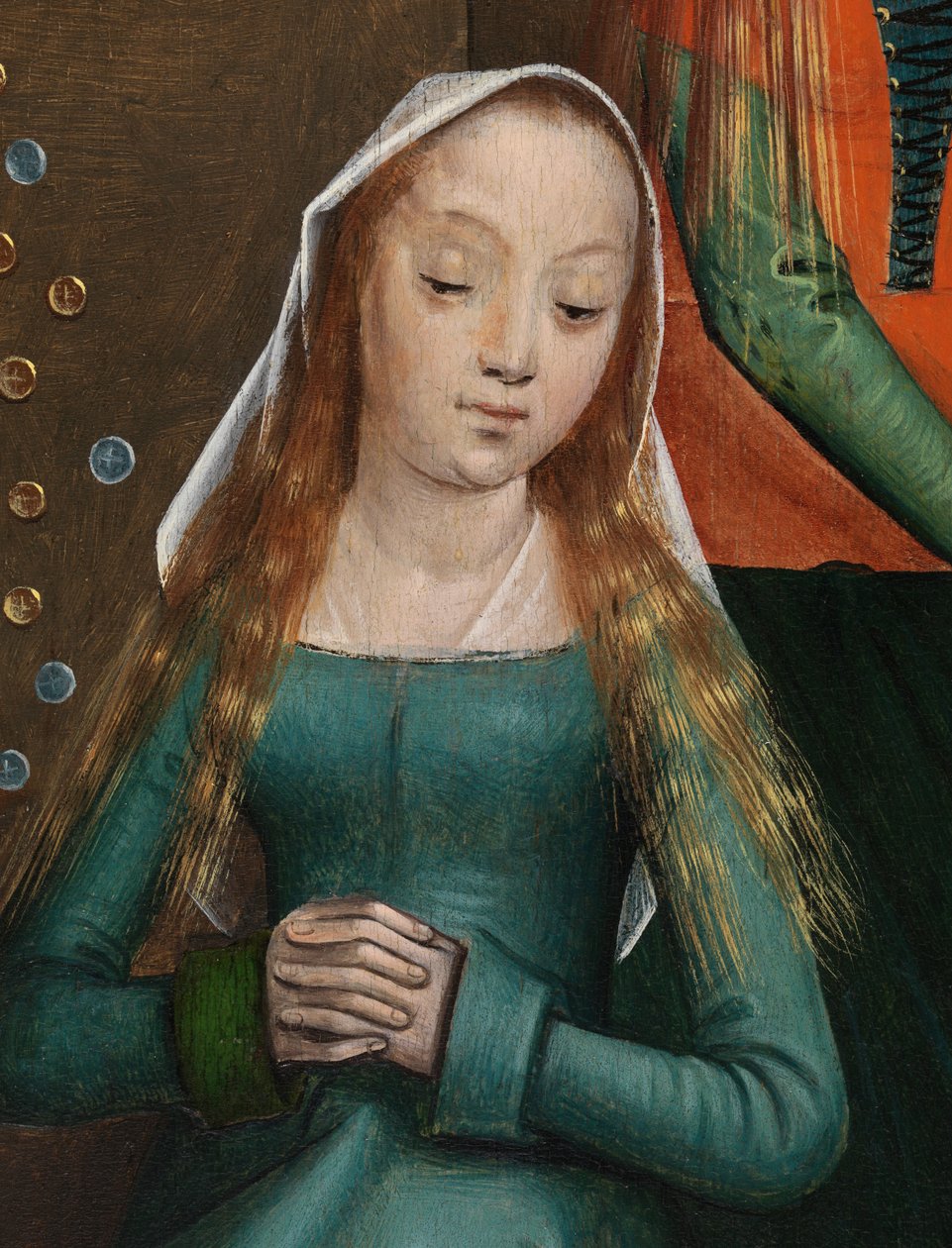 Detalj av St Nicholas välgörenhet, från St. Nicholas altartavla, c.1486-93 (olja på panel) av Master of The Legend of St. Lucy
