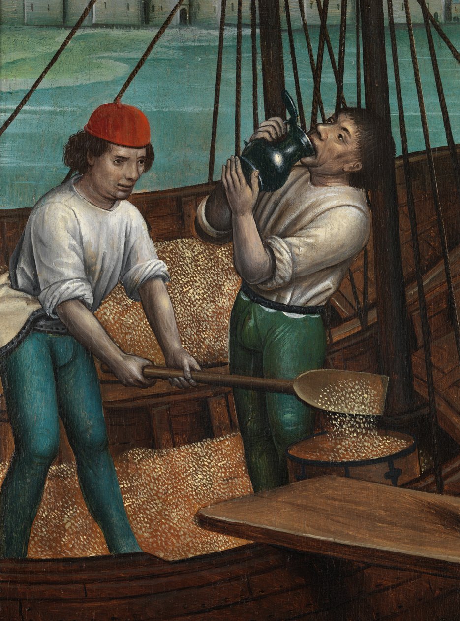 Detalj av kornens mirakel, från St. Nicholas altartavla, c.1486-93 (olja på panel) av Master of The Legend of St. Lucy