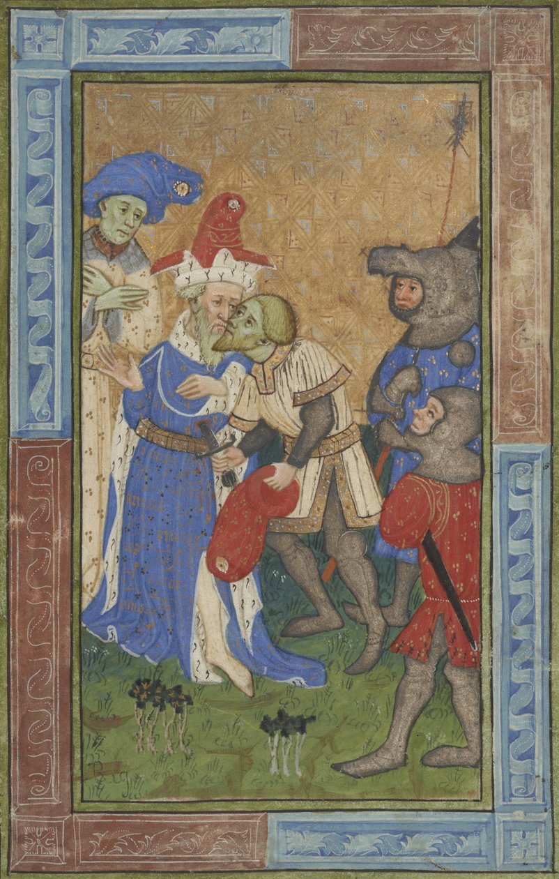 Attentatsplats Ms B.11.7, c.1420 (tempera, silver och guldfärg på pergament) av Master of Trinity College