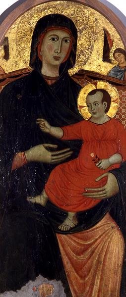 Madonna och barn (tempera på panel med bladguld) av Master of Varlungo