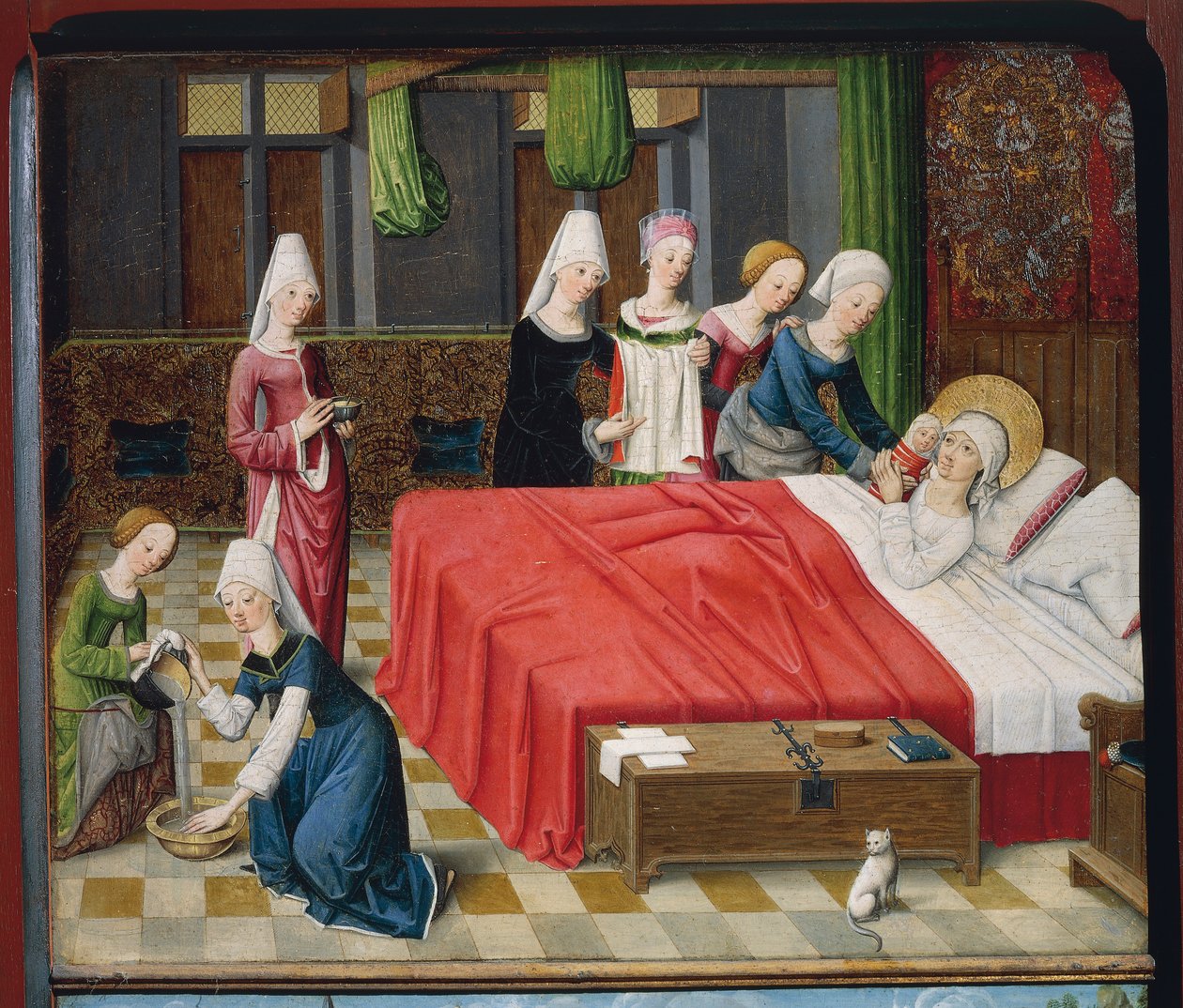 Jungfruns födelse av Master of the Aachen Altar