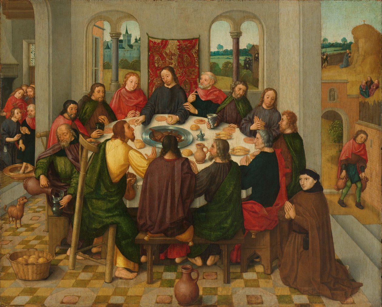 Sista måltiden, ca. 1485-1500 (olja på panel) av Master of the Amsterdam Death of the Virgin