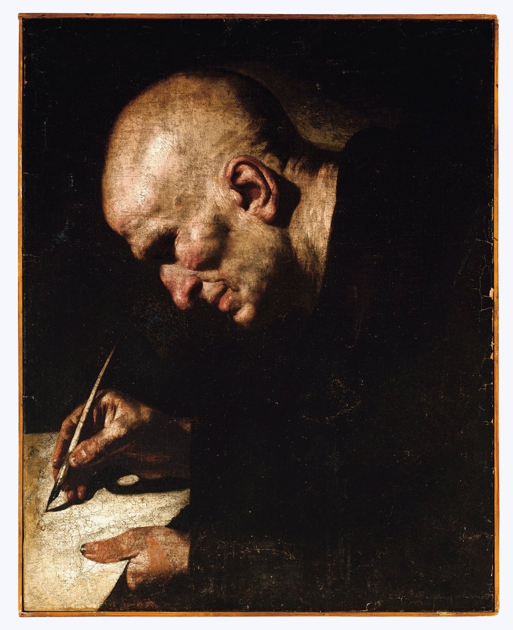 En munkskrivare av Master of the Annunciation to the Shepherds