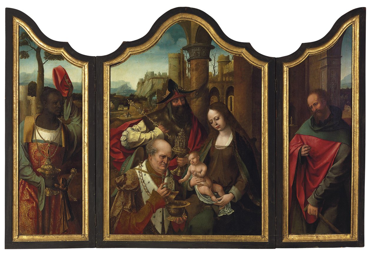 Tillbedjan av Magi av Master of the Antwerp Adoration