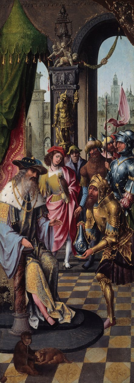 Kung David tar emot cisternvattnet i Betlehem, 151520. av Master of the Antwerp Adoration