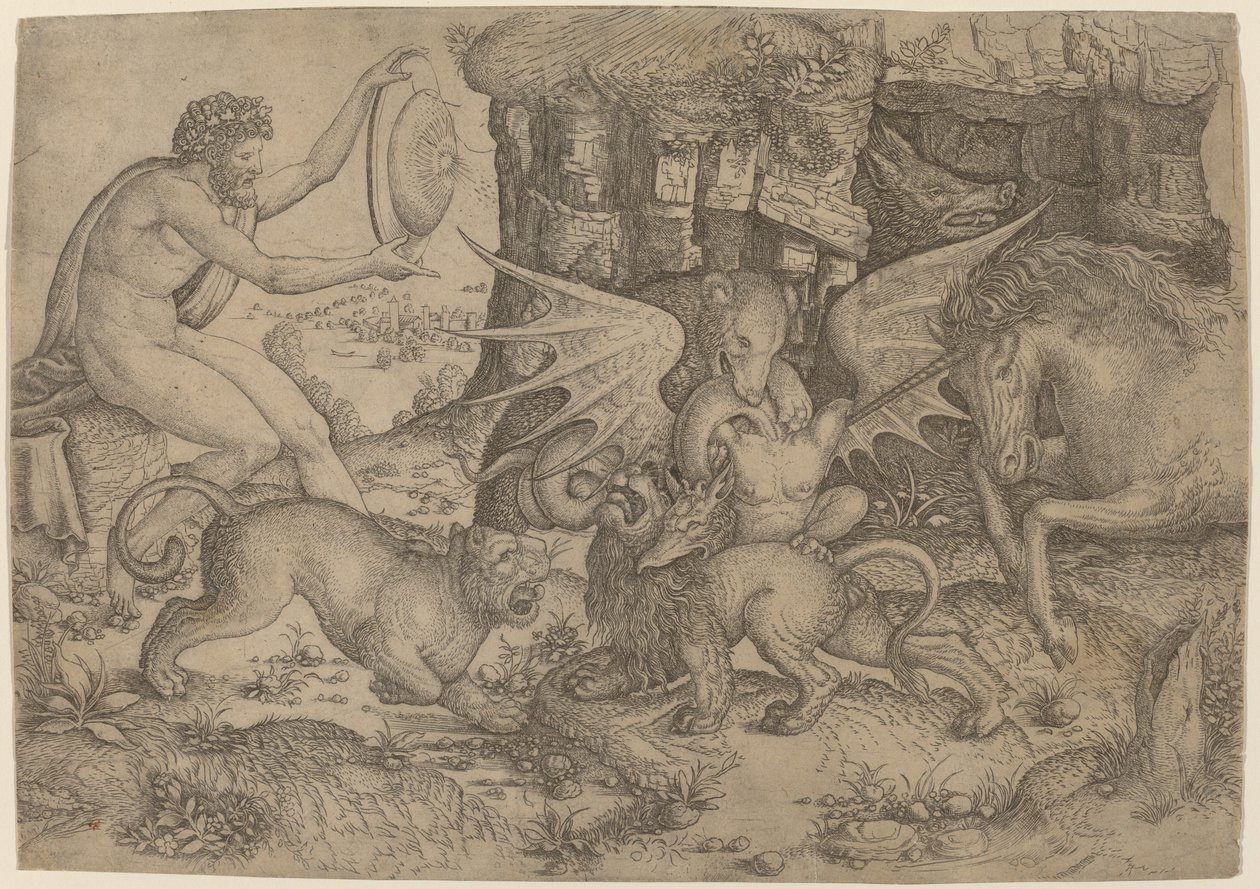 Allegoriskt tema: Combat of Animals av Master of the Beheading of St. John