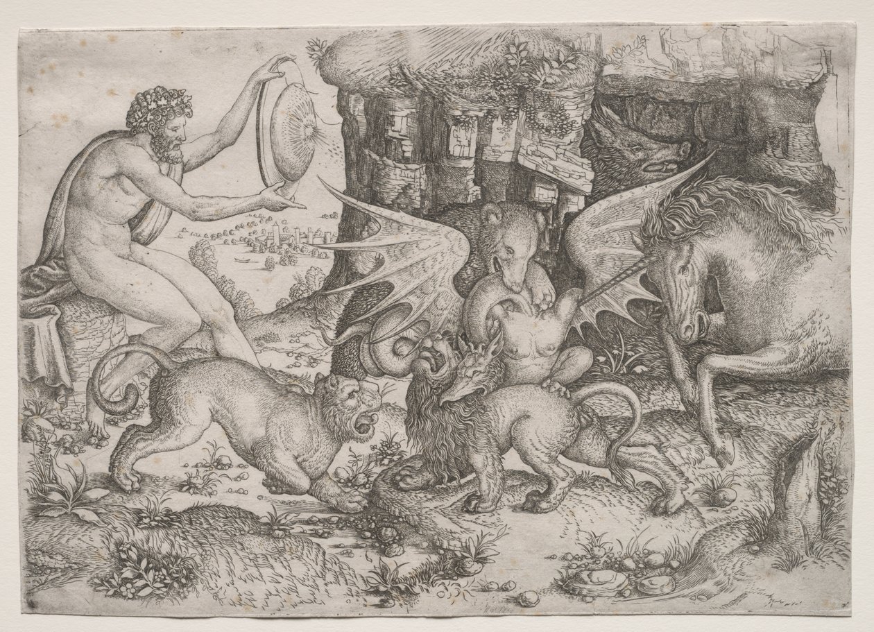 Allegoriskt tema: Combat of Animals av Master of the Beheading of St. John