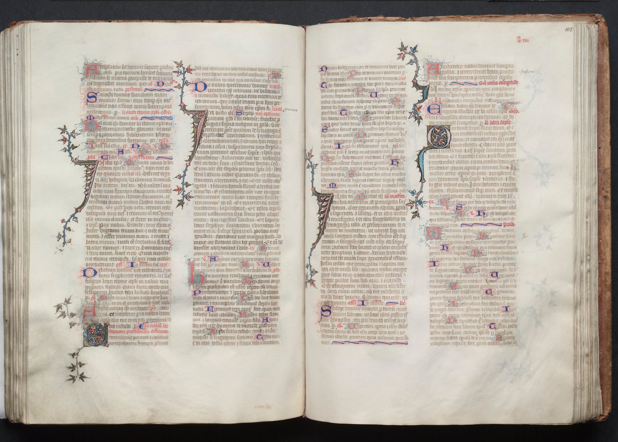 The Gotha Missal: Fol. 105r, Text, ca. 1375. av Master of the Boqueteaux