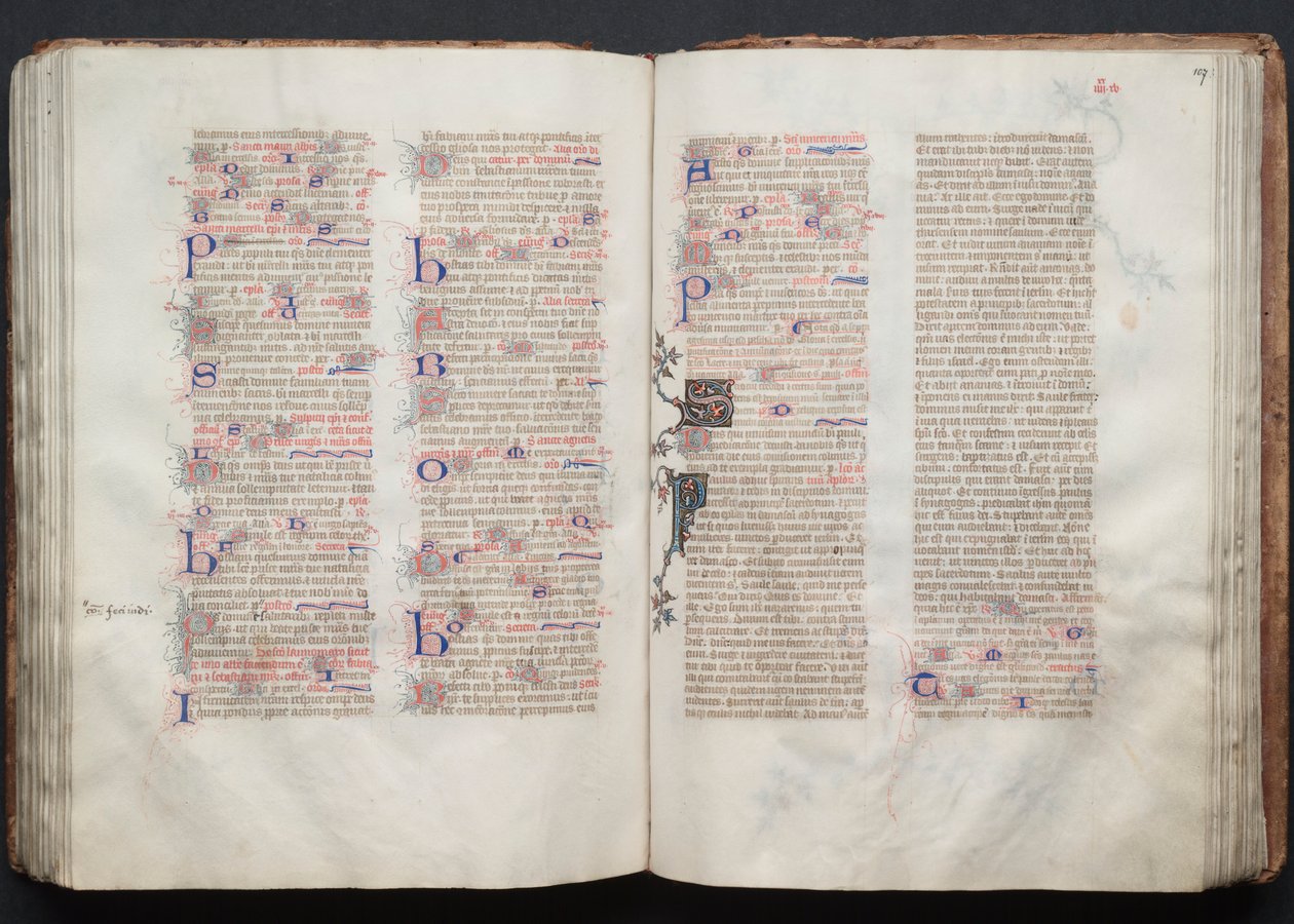 The Gotha Missal: Fol. 107r, Text, ca. 1375. av Master of the Boqueteaux