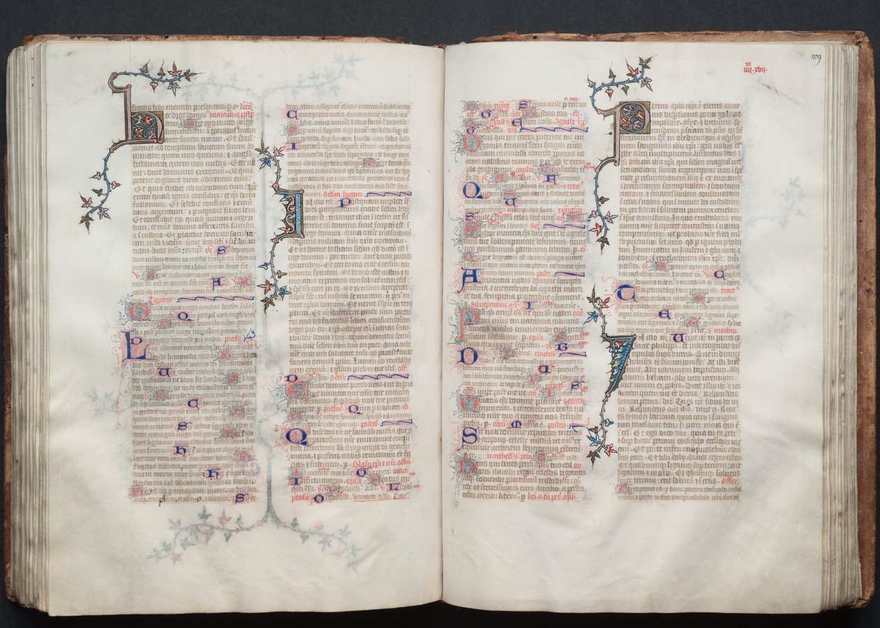 The Gotha Missal: Fol. 109r, Text, ca. 1375. av Master of the Boqueteaux