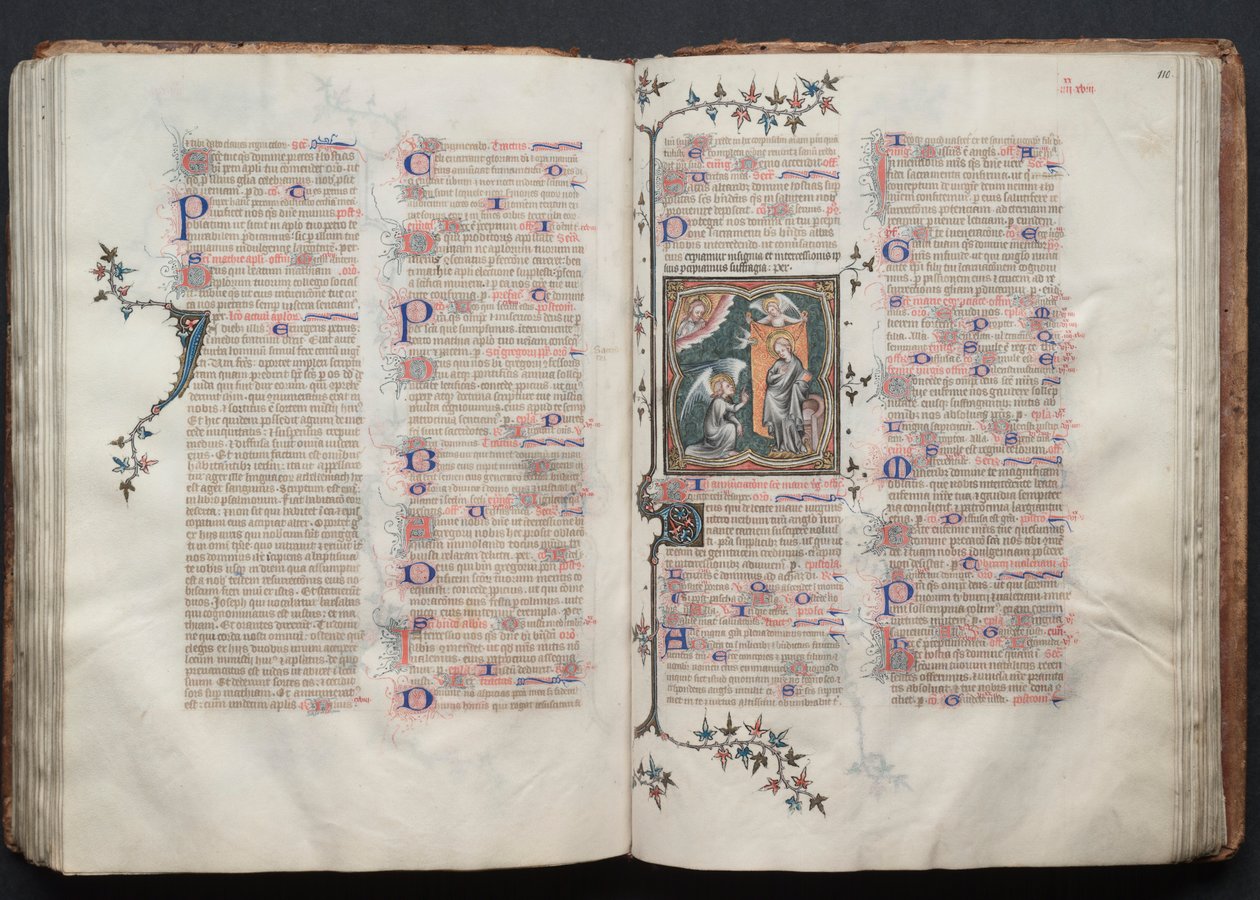 The Gotha Missal: Fol. 109v, text, ca. 1375. av Master of the Boqueteaux