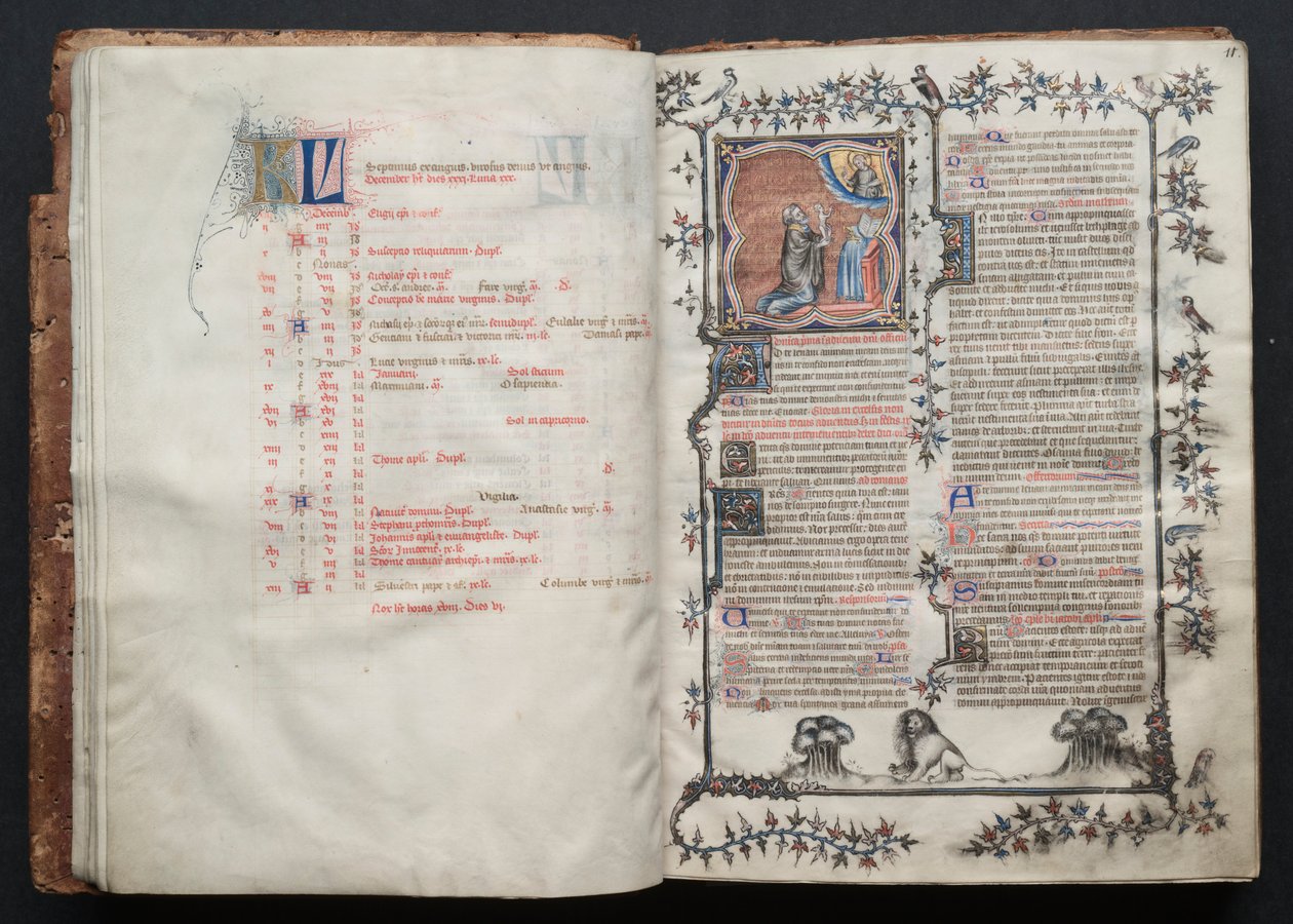 The Gotha Missal: Fol. 10v, text , c. 1375. av Master of the Boqueteaux