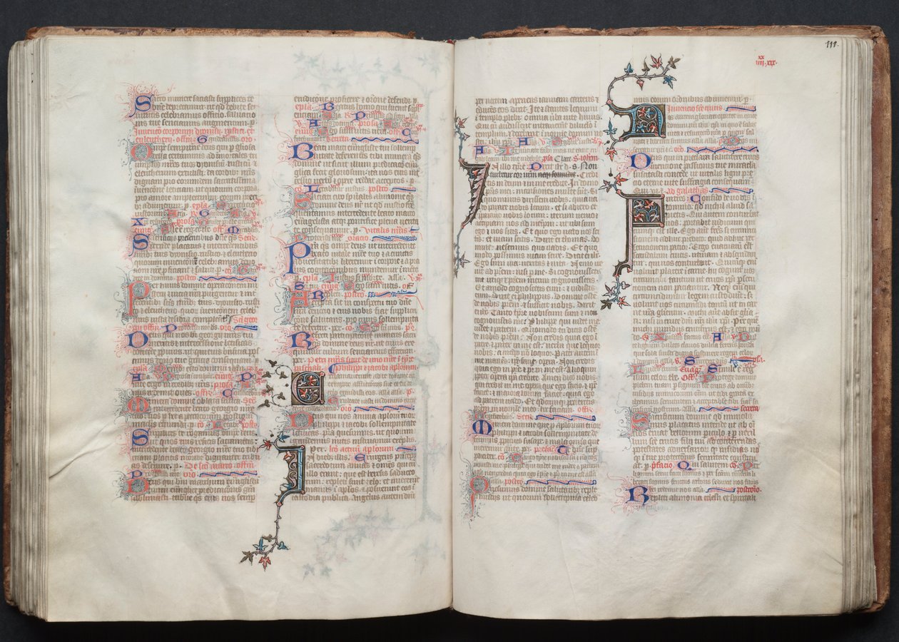 The Gotha Missal: Fol. 111r, Text, c. 1375. av Master of the Boqueteaux