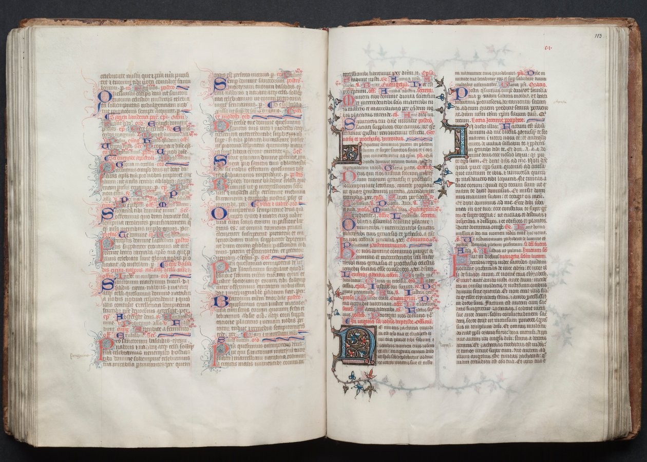 The Gotha Missal: Fol. 112v, text, ca. 1375. av Master of the Boqueteaux